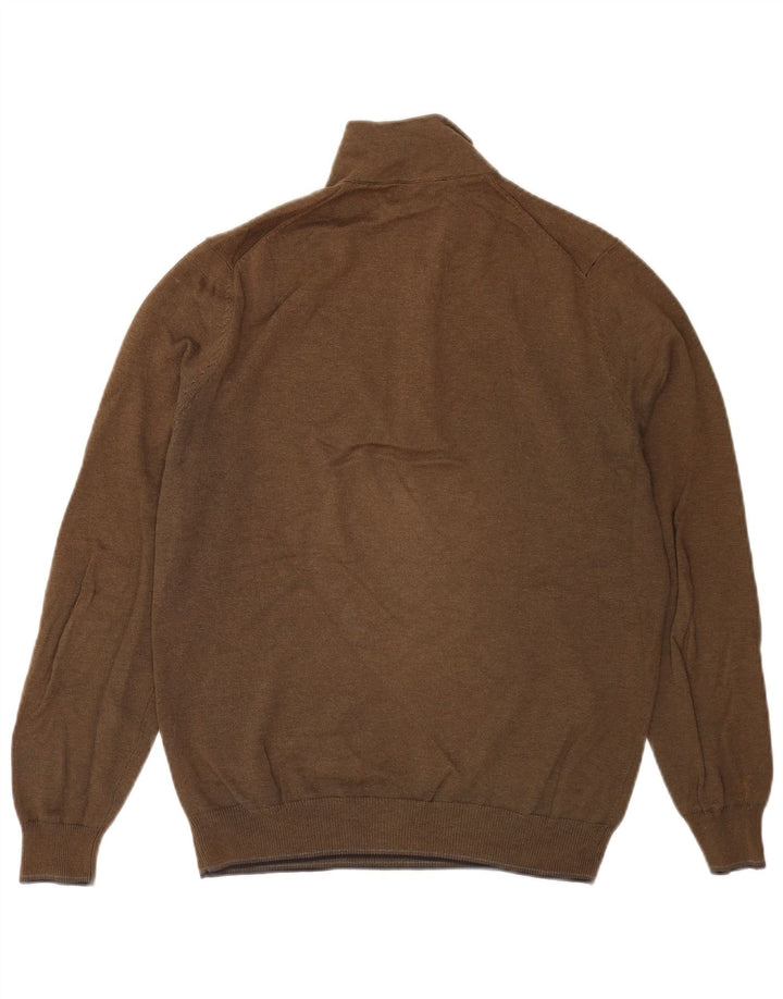 Ανδρικό πουλόβερ Massimo Dutti με φερμουάρ, μεσαίο χακί