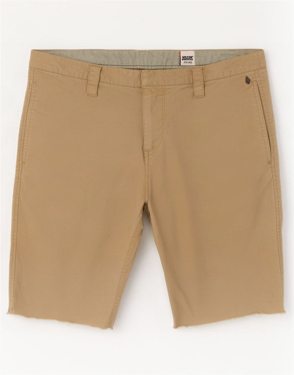Męskie spodenki robocze Chino Volcom W34, duże, brązowe, bawełniane