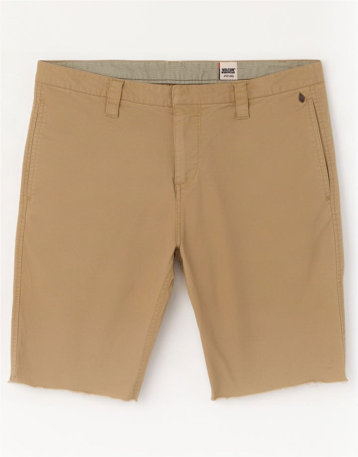 Volcom Mens Workwear Chino Shorts W34 Large Brown Cotton