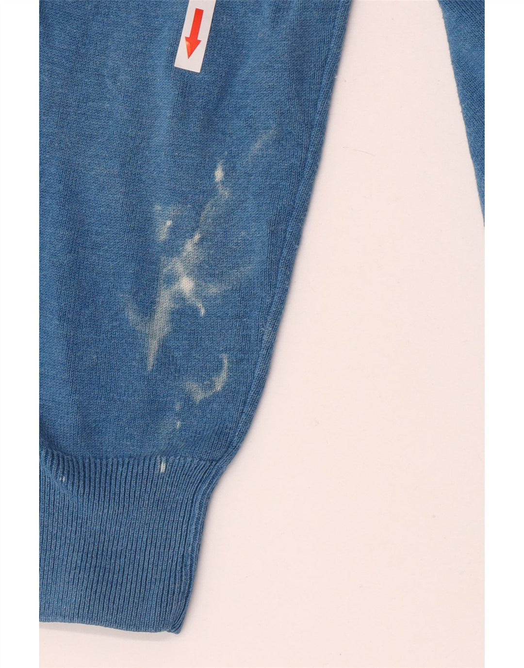 MARKS & SPENCER Mens V-Neck Jumper Sweater Small Blue Cotton