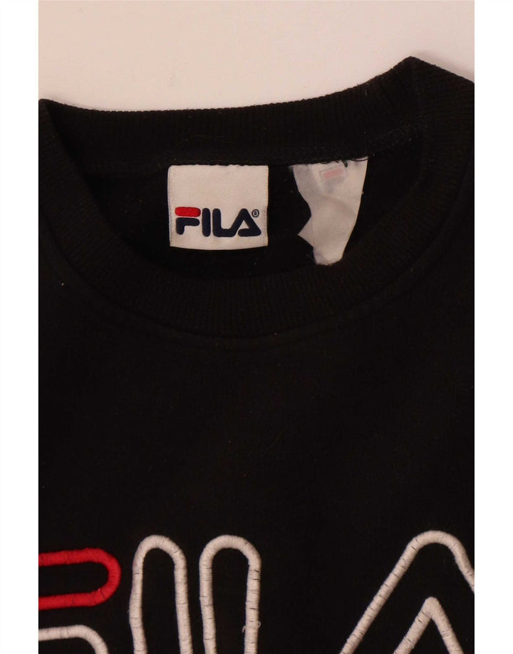 Fila Mens Graphic Sweatshirt Jumper Small Black