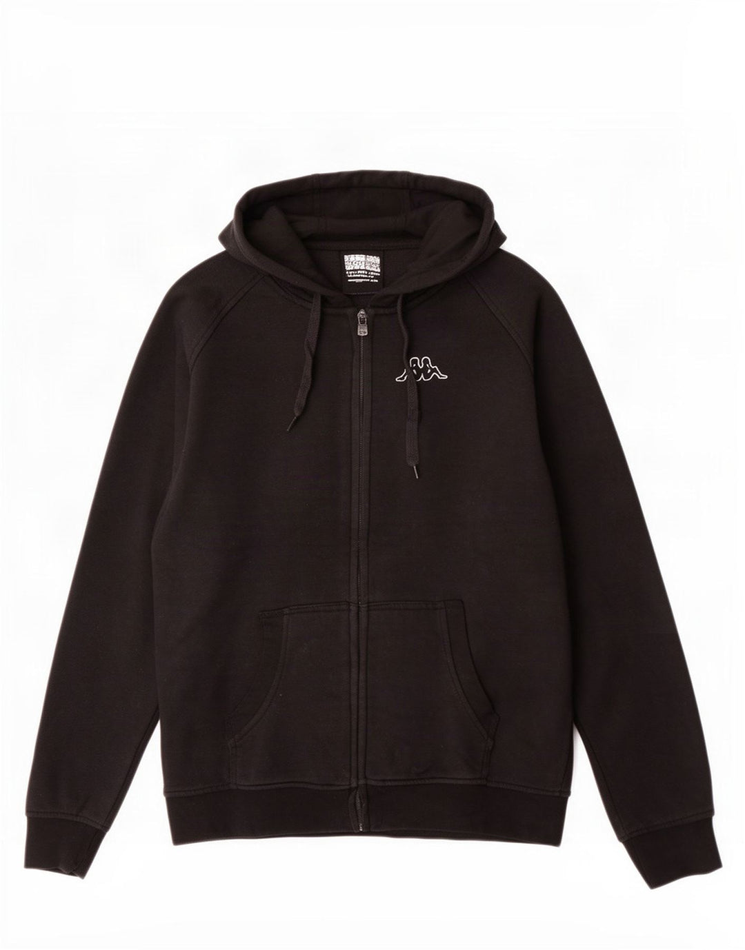 Kappa Mens Zip Hoodie Sweater Medium Black Cotton
