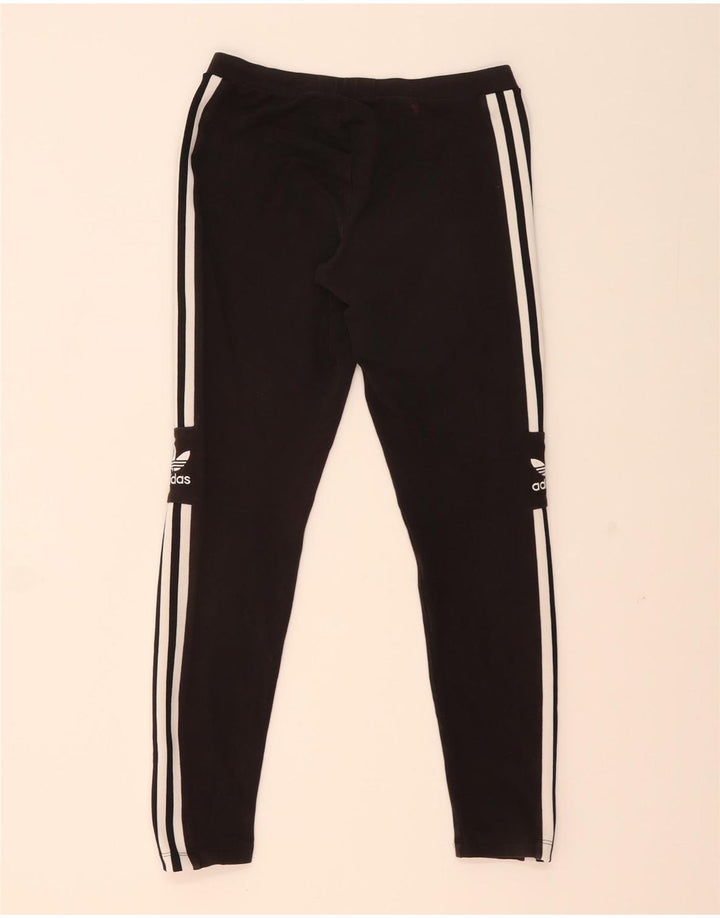 Adidas Dame Leggings UK 14 Medium Sort Bomuld