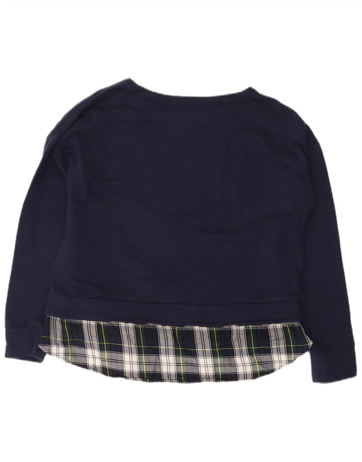 Izod Womens Sweatshirt Jumper UK 16 Large Navy Blue Cotton