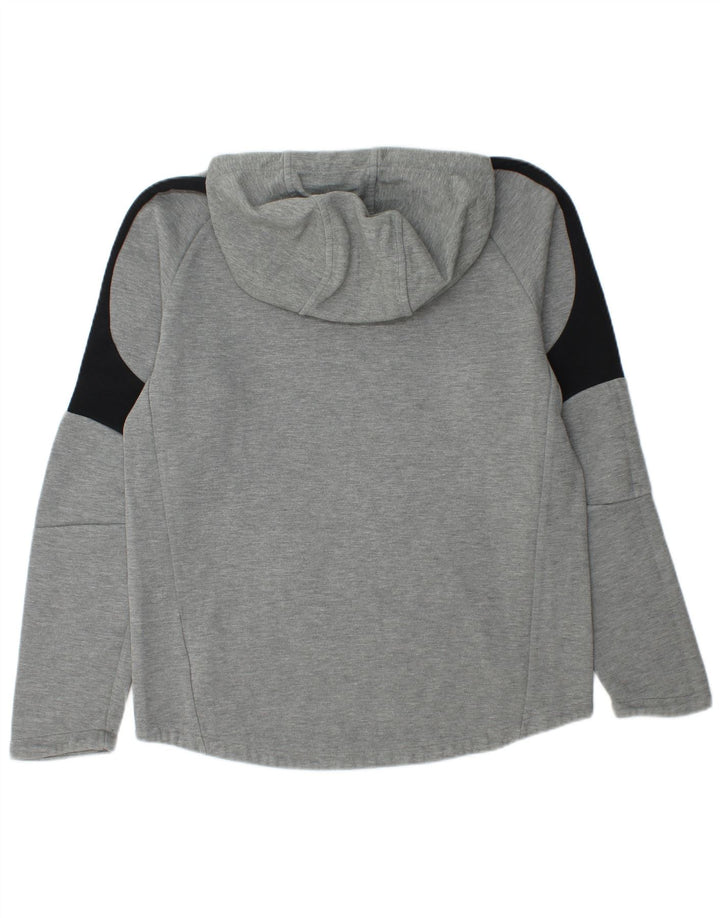 Puma Mens Hoodie Jumper Medium Grey Colourblock Cotton
