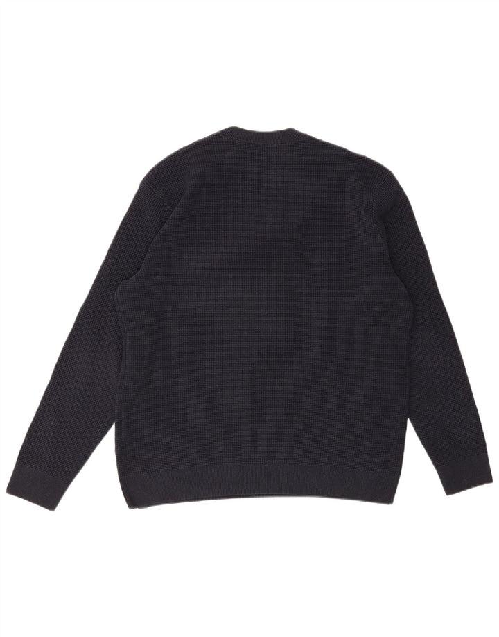 MARKS & SPENCER Herre sweater med rund hals, stor marineblå bomuld