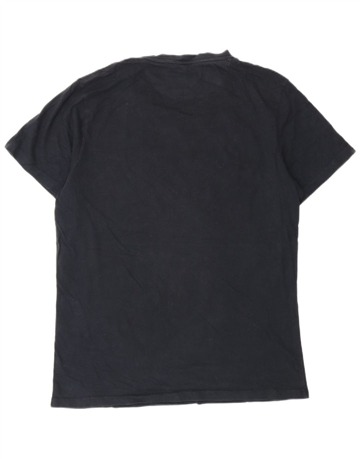 French Connection Mens Graphic T-Shirt Top Large Navy Blue Cotton