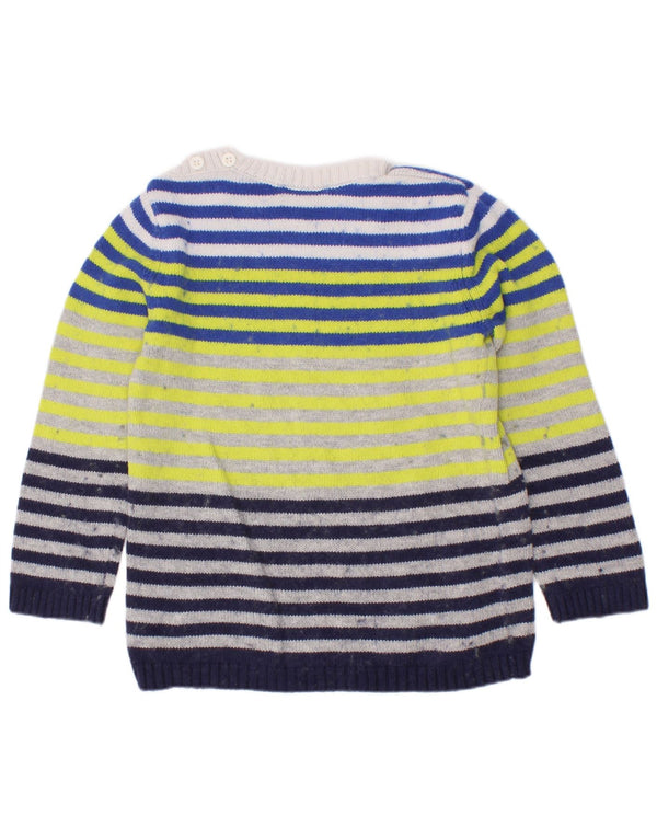 Maglione Bambino Benetton Con Scollo A Barca 3-4 Anni A Righe Multicolore