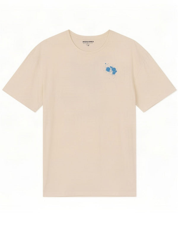 Jack & Jones Mens Graphic T-Shirt Top Medium White Cotton