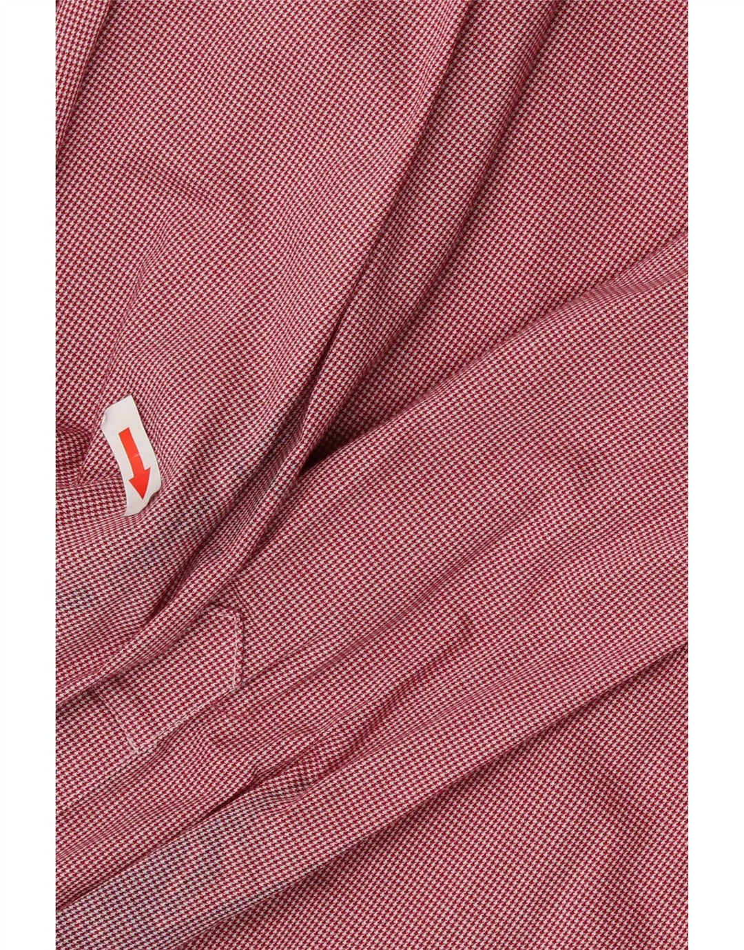 Tommy Hilfiger Mens Flex Slim Fit Shirt Size 16 Large Red Houndstooth