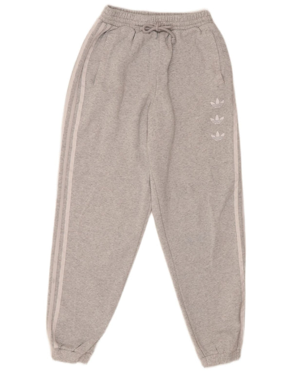 Adidas Pantaloni da tuta con grafica da donna Joggers UK 8 Small Cotone grigio