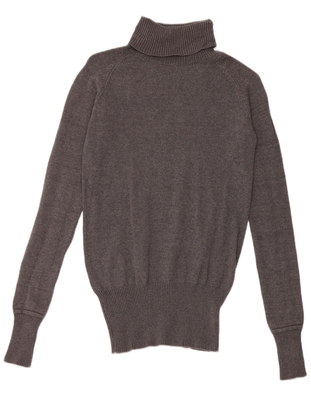 Zara Dame Rullehals Sweater UK 12 Medium Grå Bomuld