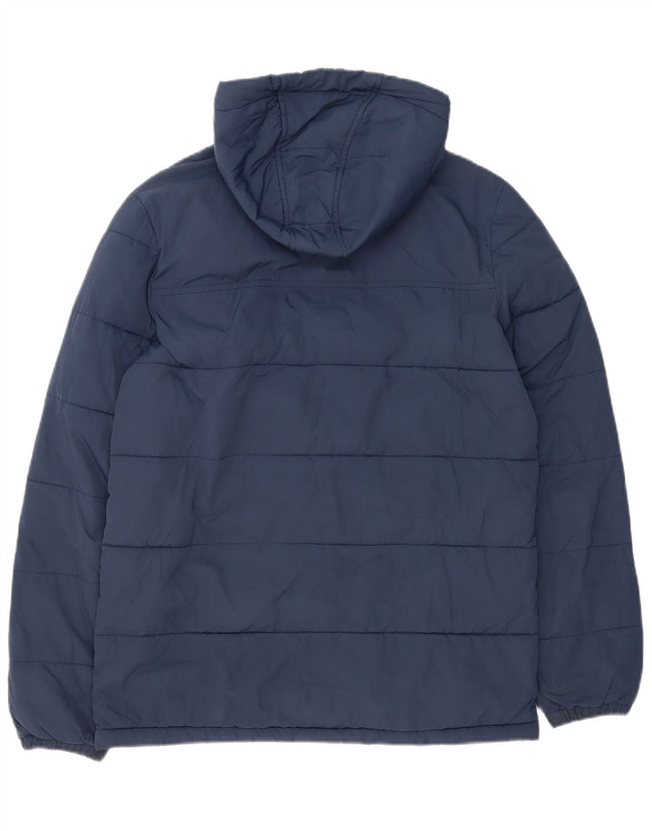 Lyle & Scott Mens Hooded Padded Jacket UK 36 Small Navy Blue Nylon