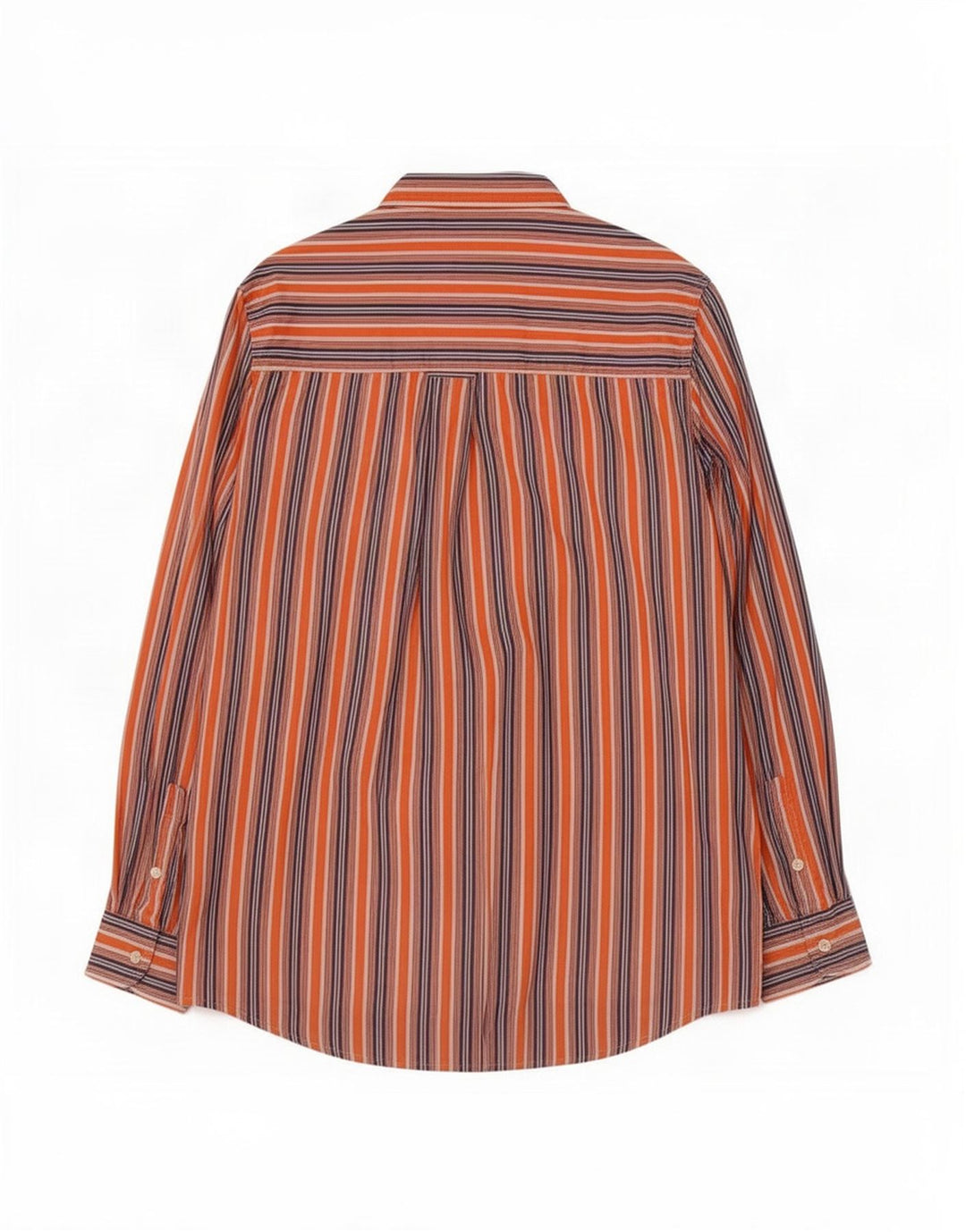 Chaps Mens Easy Fit Shirt Large Orange Striped Cotton