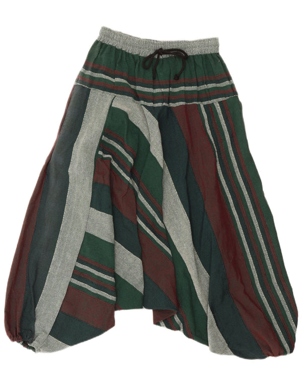 Vintage Womens Harem Trousers W32 L32 Green Striped Cotton