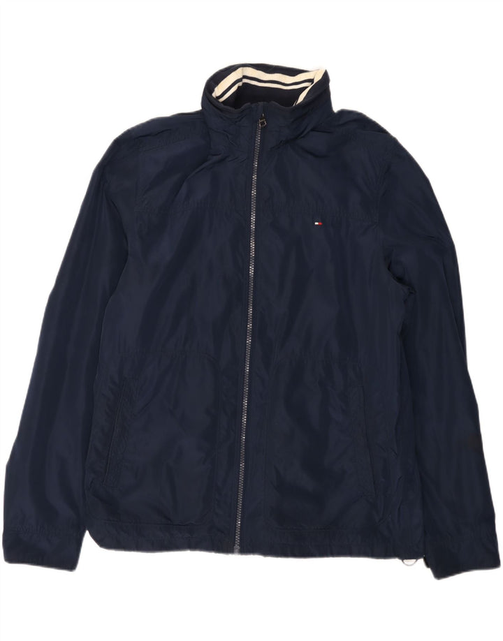 Tommy Hilfiger Mens Windbreaker Jacket UK 42 XL Navy Blue Polyester