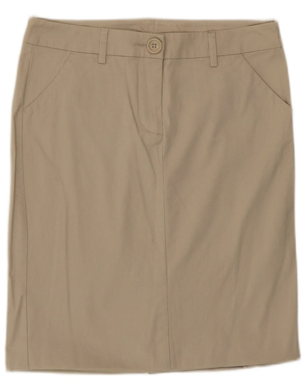 Benetton Damen-Rock mit niedriger Taille, gerader Schnitt, Größe 40, Größe S, W30, Beige