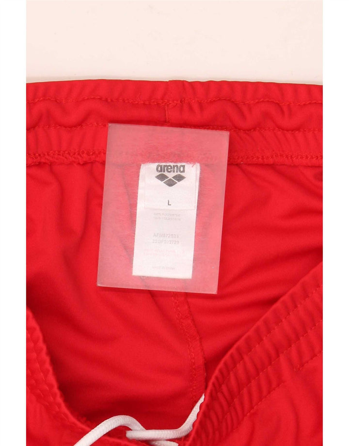 Arena Mens Sport Shorts Large Red Colourblock Polyester
