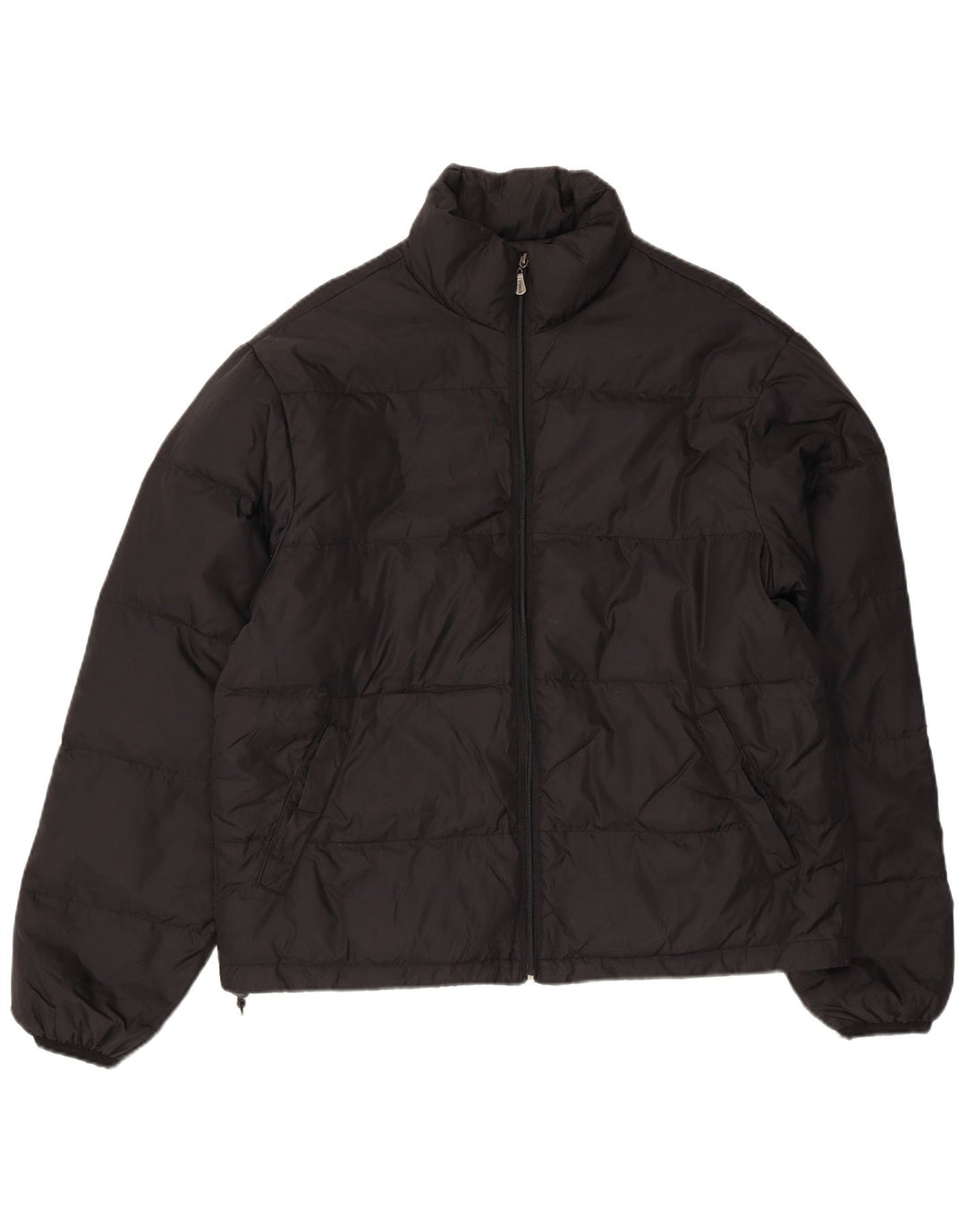 Giacca imbottita da uomo vintage UK 40 grande in poliammide nera