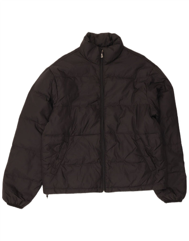 Giacca imbottita da uomo vintage UK 40 grande in poliammide nera