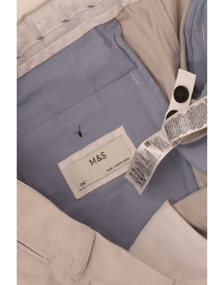 Marks & Spencer Chino Shorts til mænd W36 Large Grå Bomuld