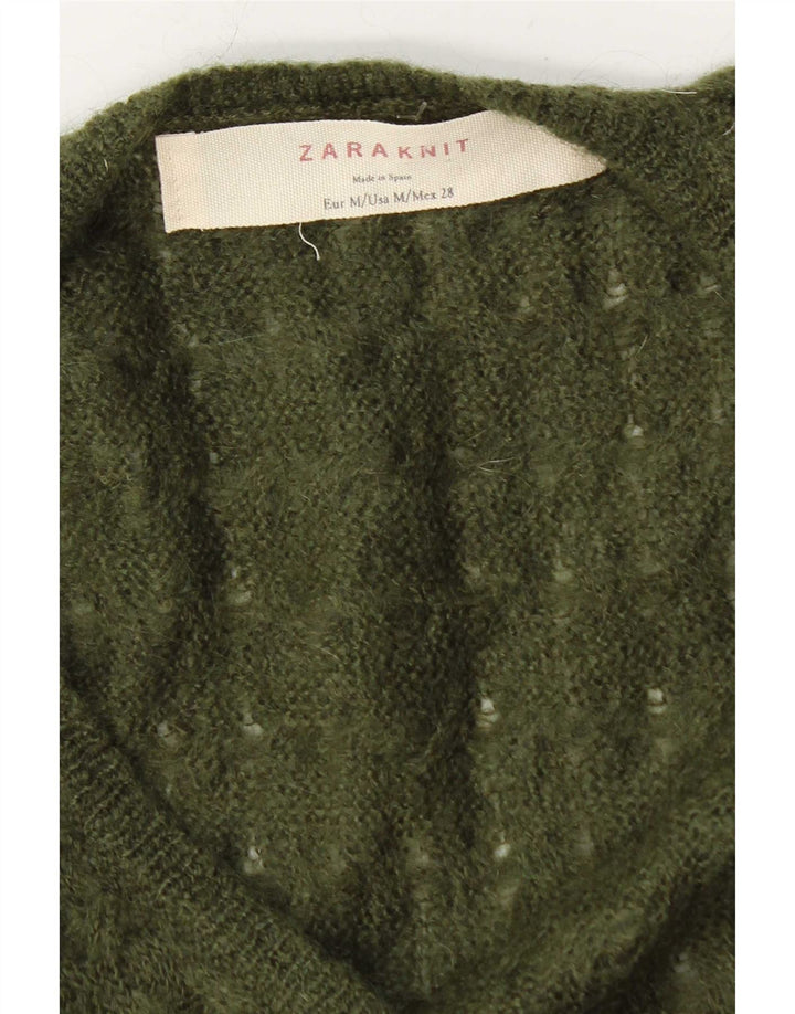 Zara Dame Oversized Cardigan Sweater UK 14 Medium Green