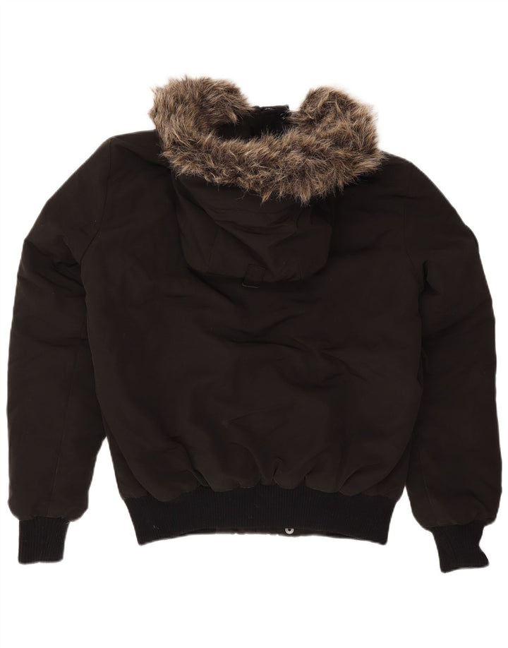 Superdry Mens Hooded Padded Jacket UK 36 Small Black