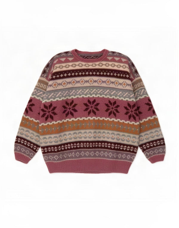 Vintage Womens Crew Neck Jumper Sweater UK 16 Large Multicoloured Fair Isle