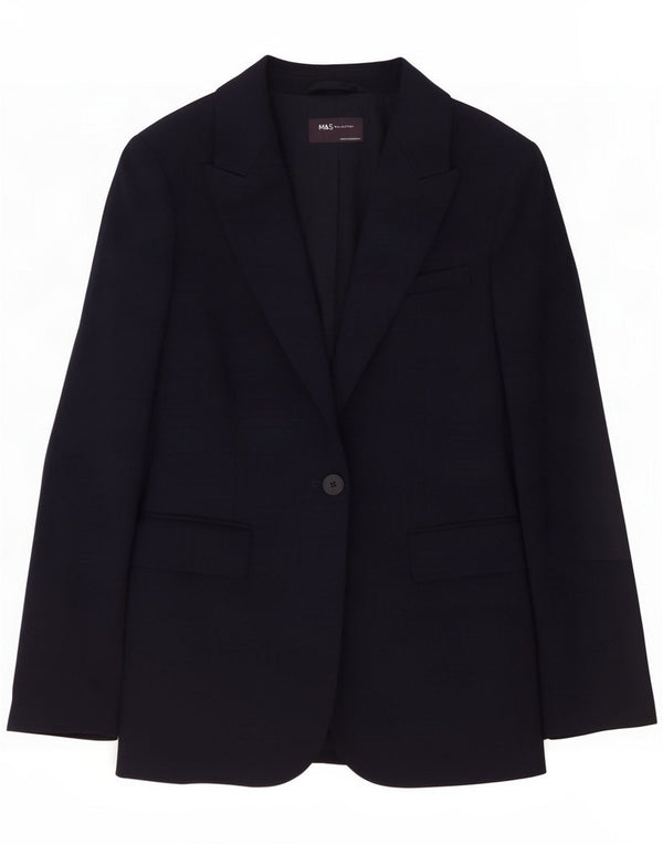 Marks & Spencer Damen-Blazer mit 1 Knopf, Gr. 8, Marineblau