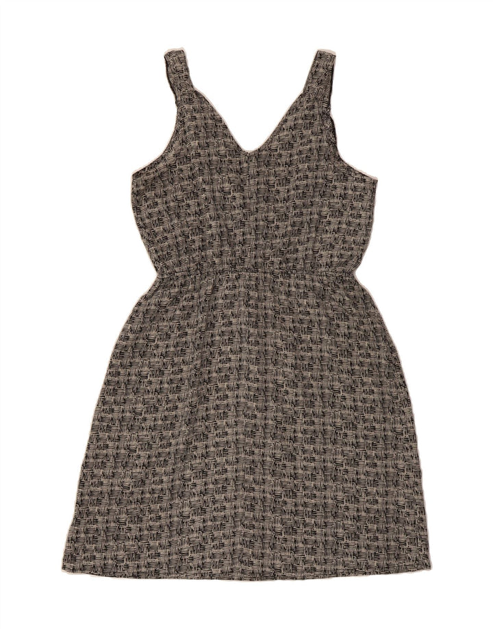 MOSSIMO Womens Sleeveless A-Line Dress UK 16 Large Grey Geometric Vintage Mossimo and Second-Hand Mossimo from Messina Hembry 