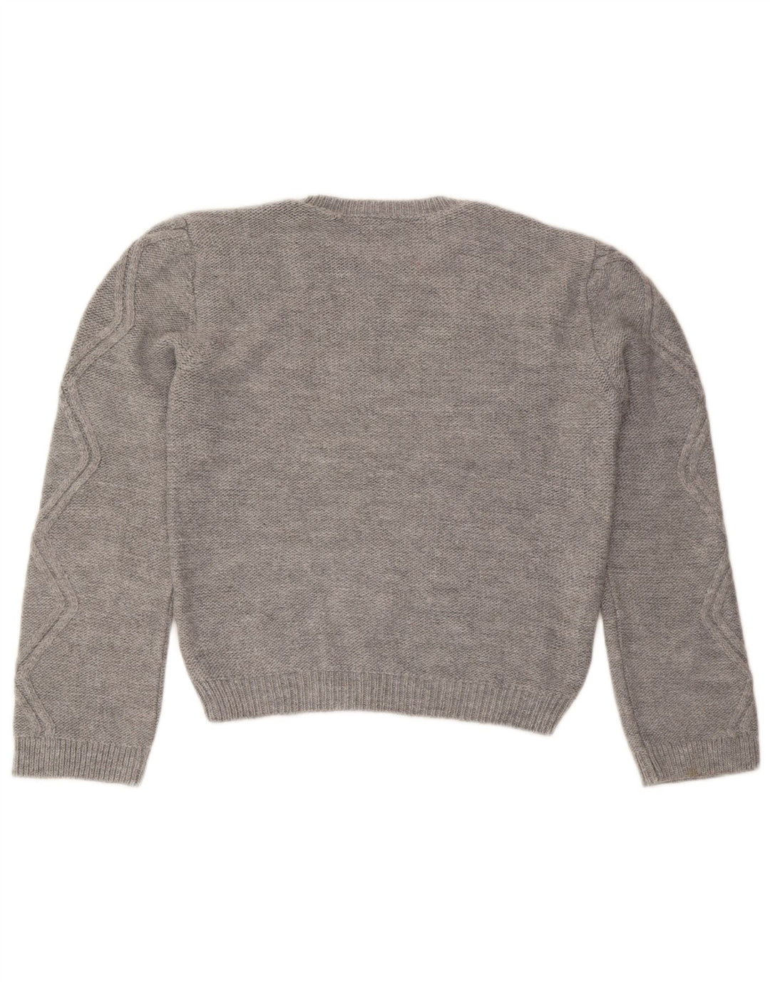 Lipsy Womens Crew Neck Jumper Sweater UK 12 Medium Grey Acrylic