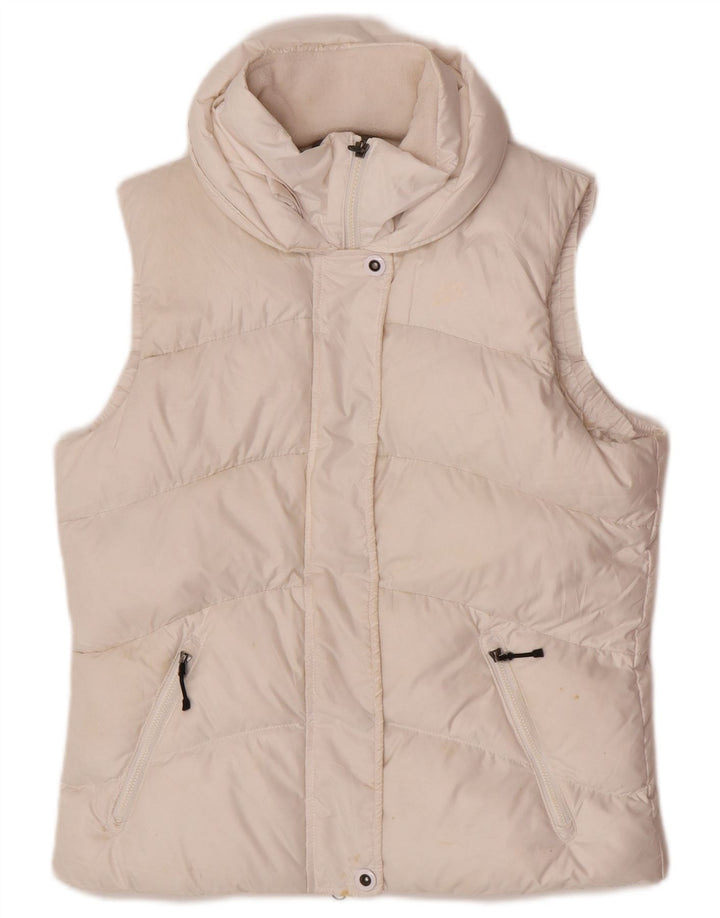 Nike Womens Hooded Padded Gilet UK 12/14 Medium White Polyester
