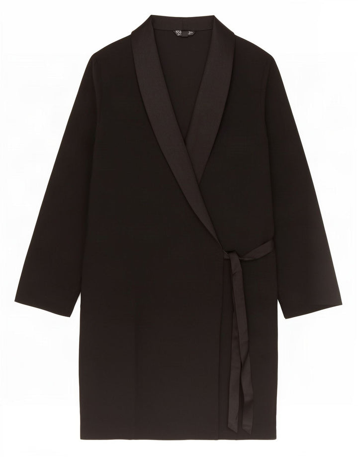 Topshop Womens Wrap Dress UK 8 Small Black Polyester