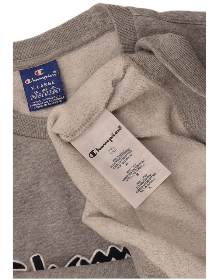 Felpa grafica da uomo Champion Jumper XL in cotone grigio