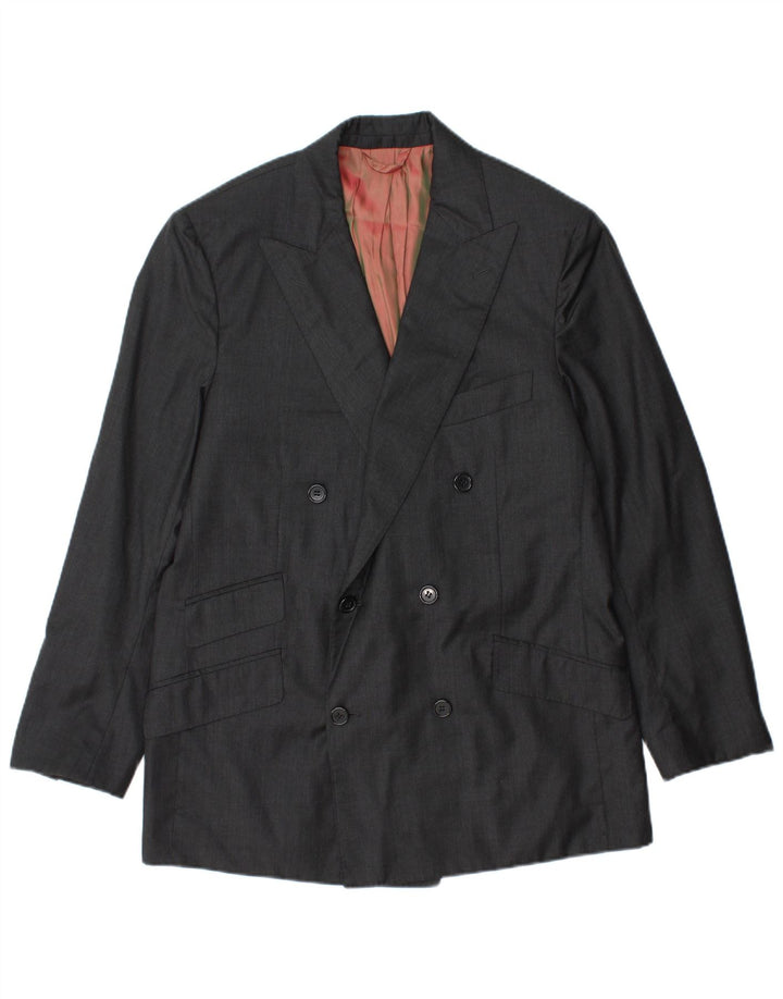 Loro Piana Mens Double Breasted Blazer Jacket UK 40 Large Grey Wool
