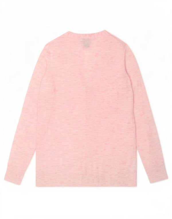 Gap Womens Cardigan Sweater UK 10 Small Pink Flecked Cotton