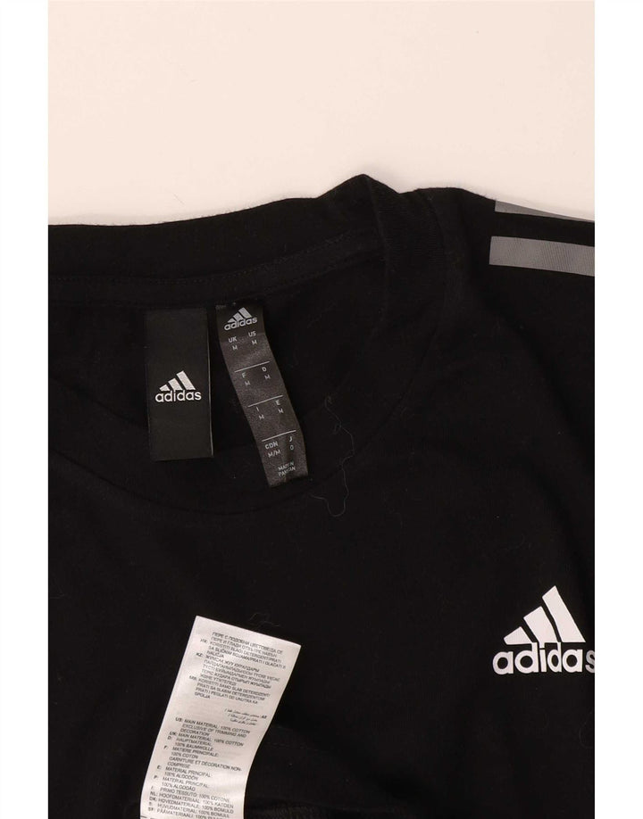 Adidas Herre T-Shirt Top Medium Sort Bomuld