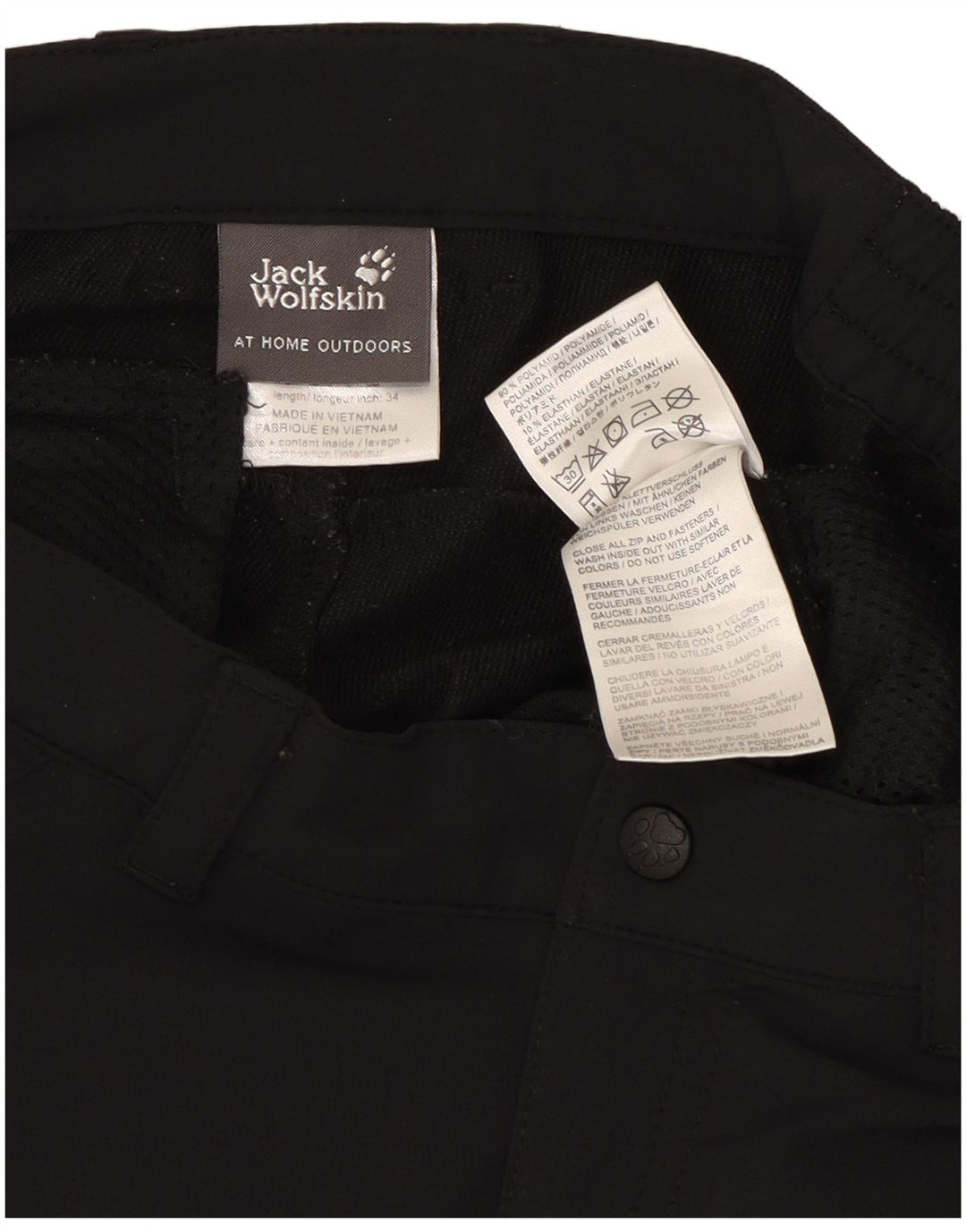 Jack Wolfskin Dame Straight Cargo Bukser Medium W30 L33 Sort Polyester