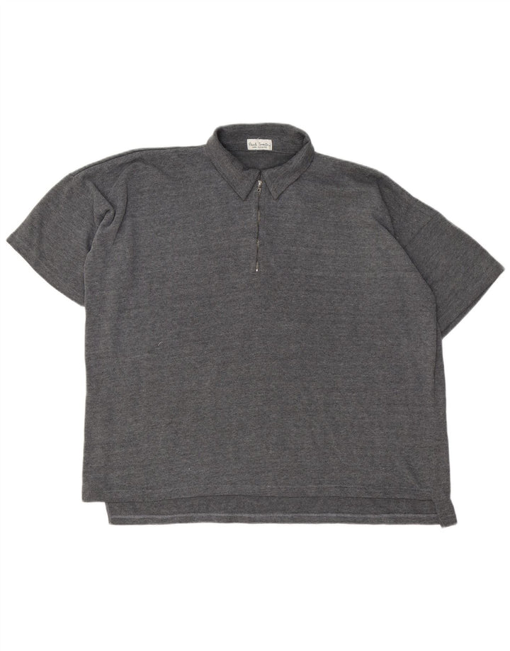 Paul Smith Herren-Poloshirt mit Reißverschluss, 2XL, grau, Polyester