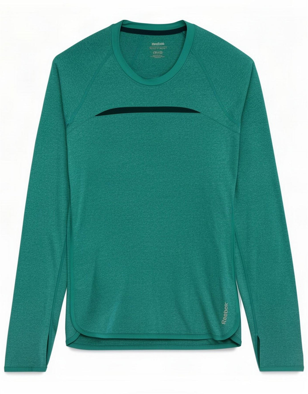 Reebok Damen Top Langarm UK 14 Large Green Polyester