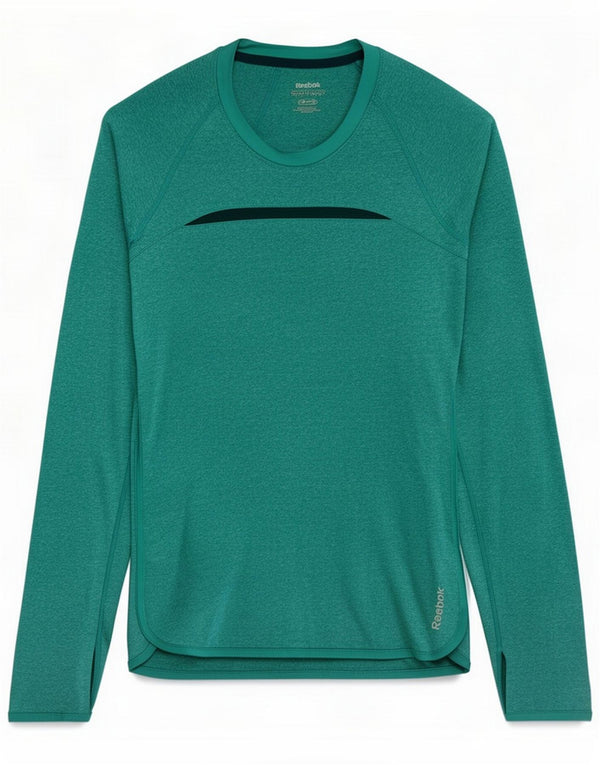 Reebok Damen Top Langarm UK 14 Large Green Polyester