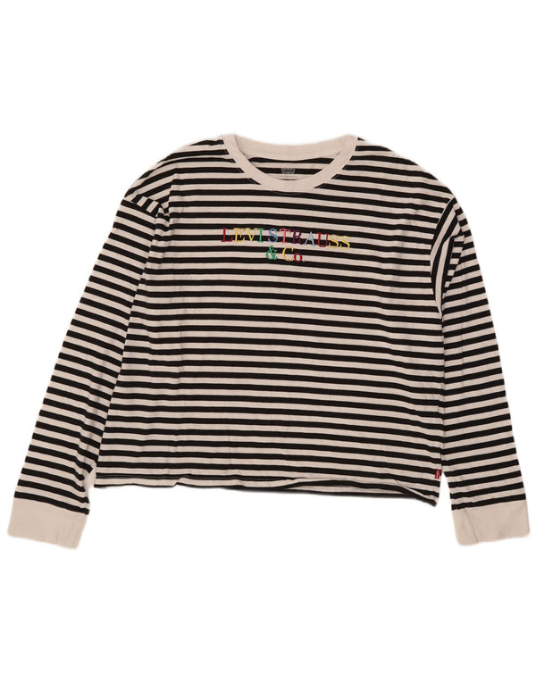Top cu grafic supradimensionat Levi's pentru femei cu mânecă lungă UK 14 Medium Black Dunge
