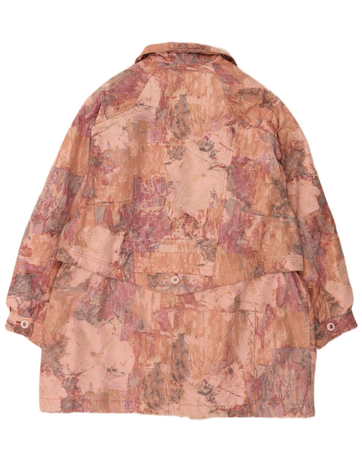 Sympatex Womens Abstract Pattern Übergroßer Windjacke-Mantel UK 18 XL Pink