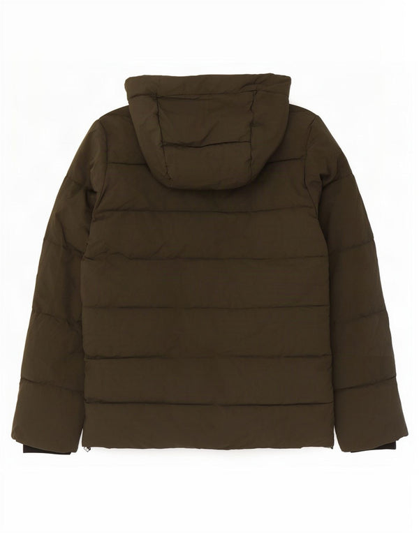 Jaqueta masculina acolchoada com capuz gráfico Jack & Jones UK 38 verde médio