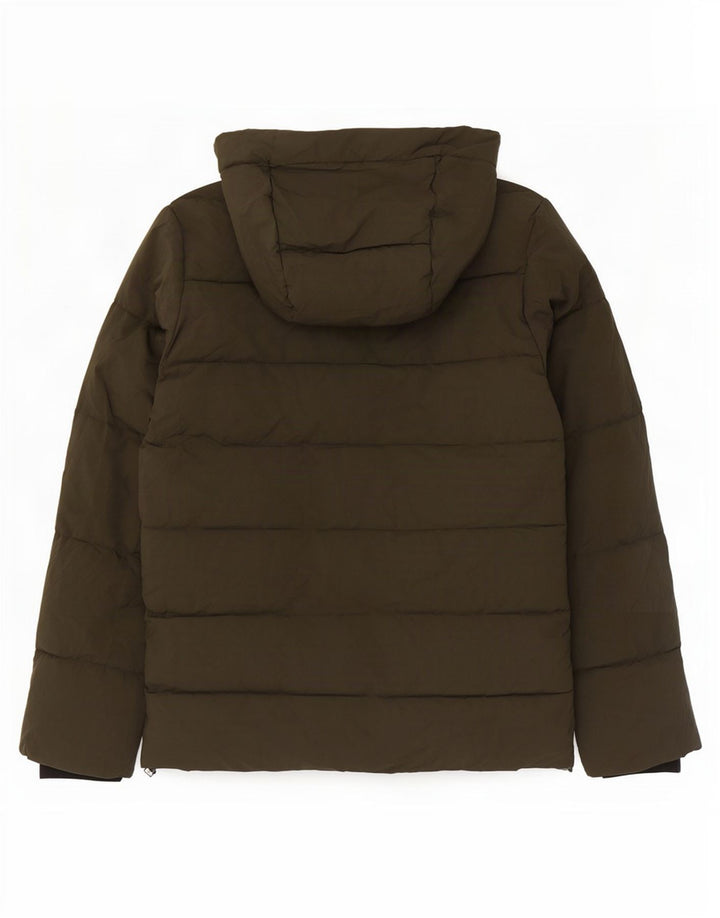 Jack & Jones Mens Graphic Hooded Padded Jacket UK 38 Medium Green