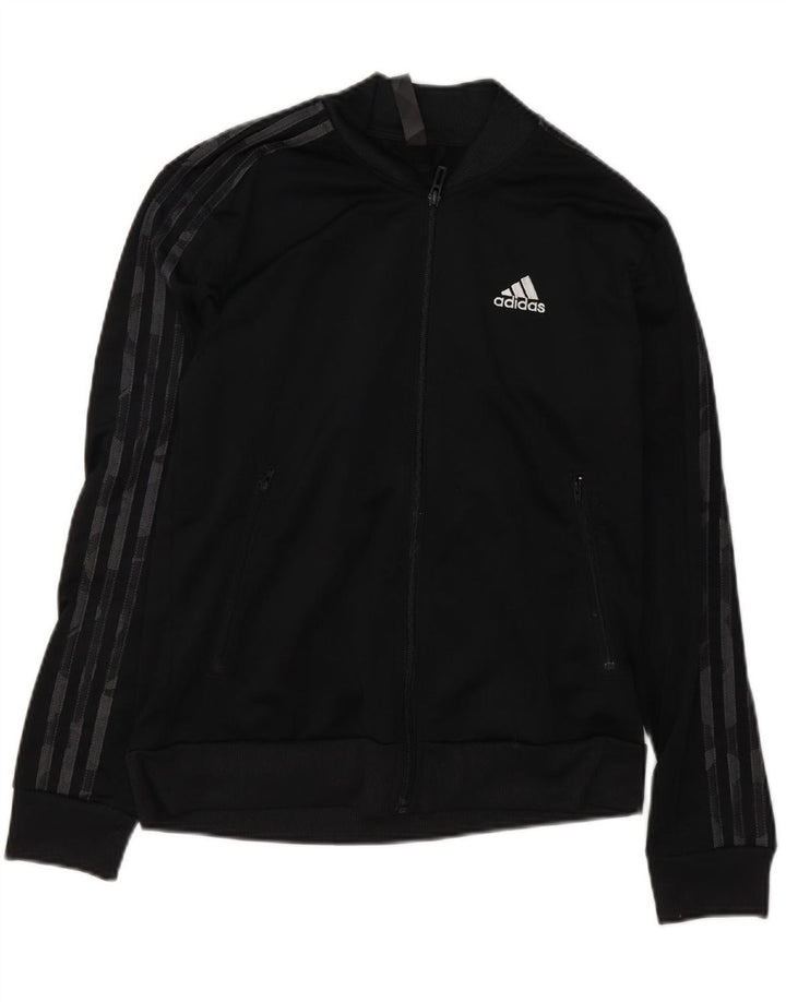 ADIDAS Womens Tracksuit Top Jacket UK 6 XS Black Polyester