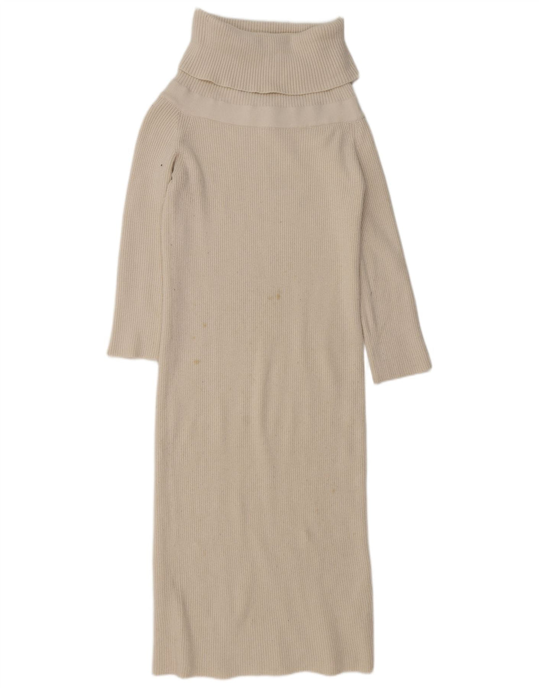 Zara Womens Jumper Dress UK 14 Medium Beige Viscose