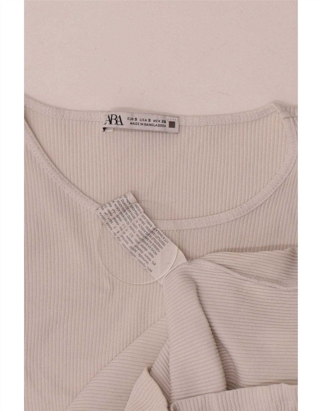 Zara Womens Crop Batwing Blouse Top UK 8 Small White Cotton