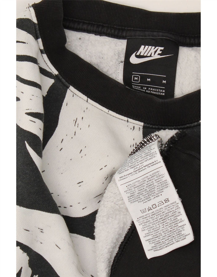 NIKE Womens Oversized Crop Graphic Sweatshirt Jumper UK 14 Medium Black Vintage Nike and Second-Hand Nike from Messina Hembry 