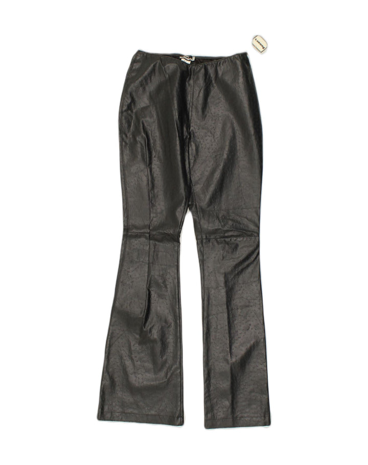 ROMAN'S Womens Faux Leather Bootcut Casual Trousers W24 L32  Black | Vintage Roman's | Thrift | Second-Hand Roman's | Used Clothing | Messina Hembry 